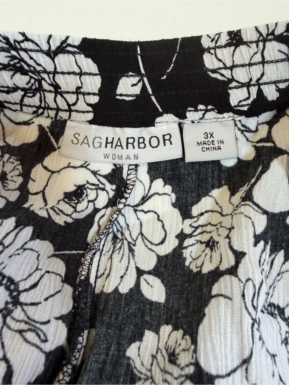 Sag Harbor Black and White Floral Two-Piece Skirt Set - Picture 5 of 11